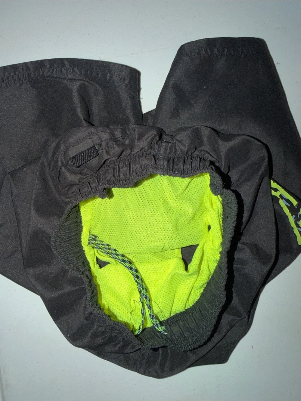 Nike Black Kids Athletic Shorts with Neon Lime Swoosh